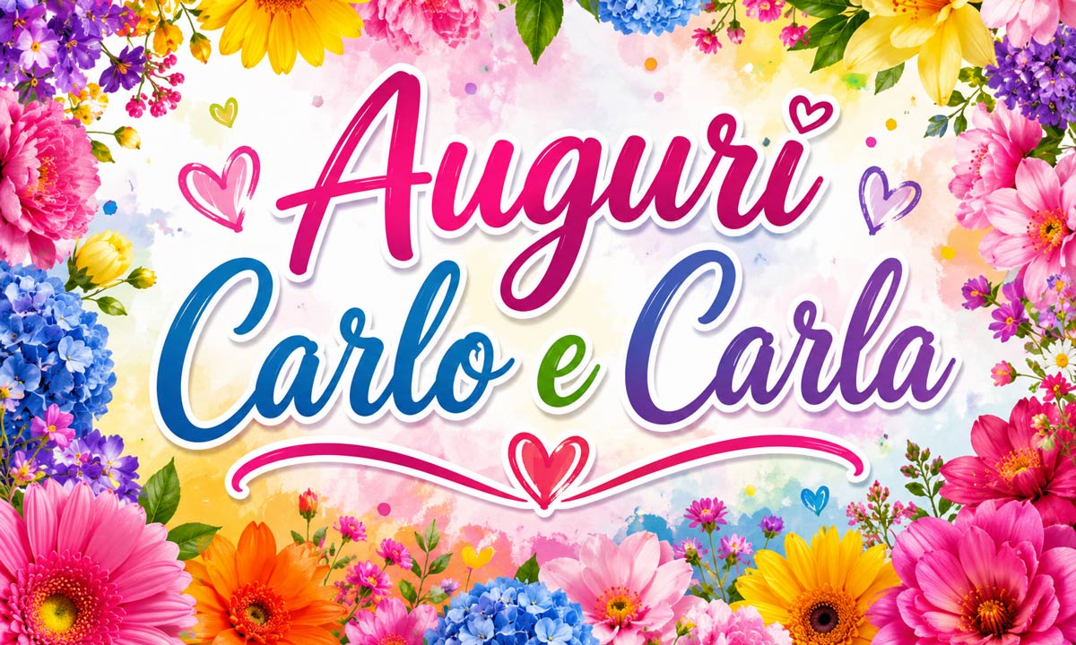 Immagini Auguri Buon onomastico Carlo e Carla