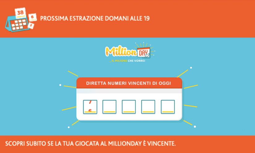 Estrazione MillionDAY oggi 4 gennaio 2025