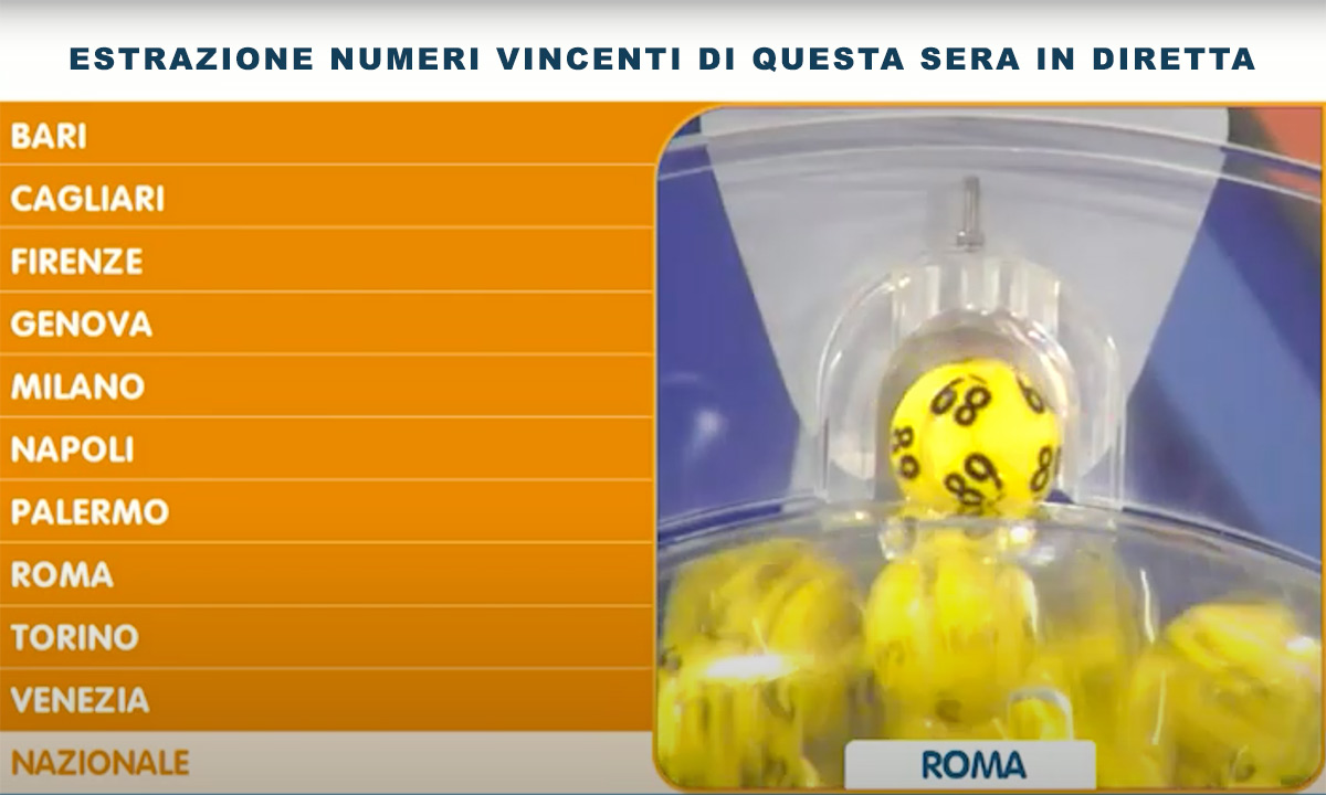 Estrazioni del Lotto oggi 16 Dicembre 2023