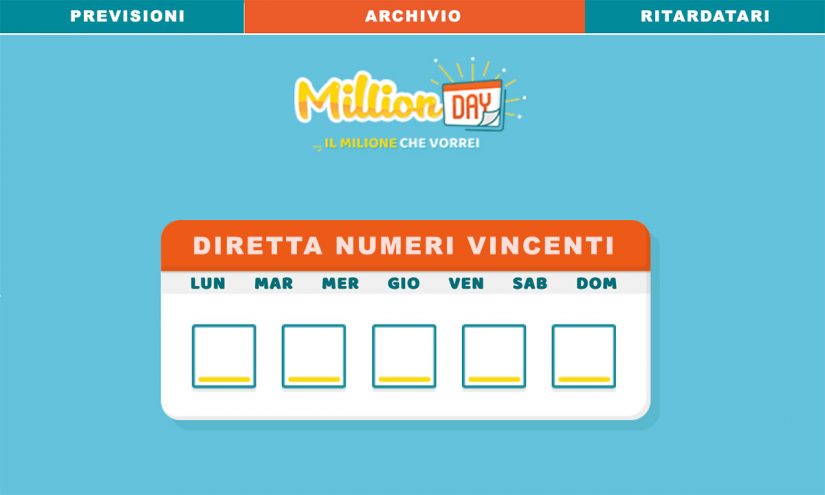 Estrazione MillionDAY di oggi 26 luglio 2024