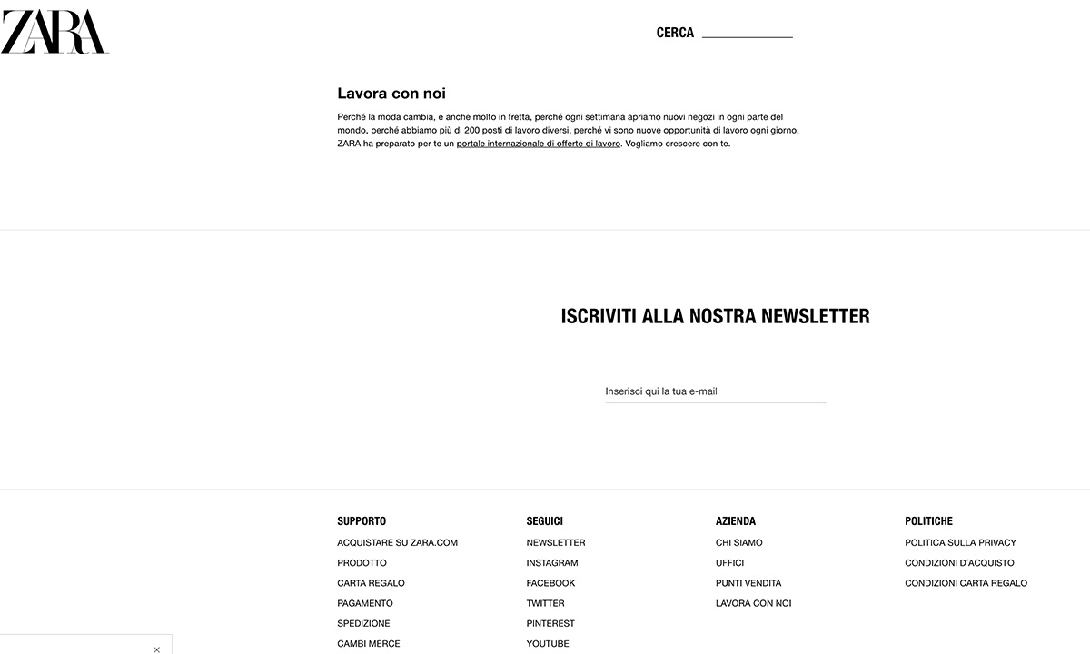 Come lavorare da Zara