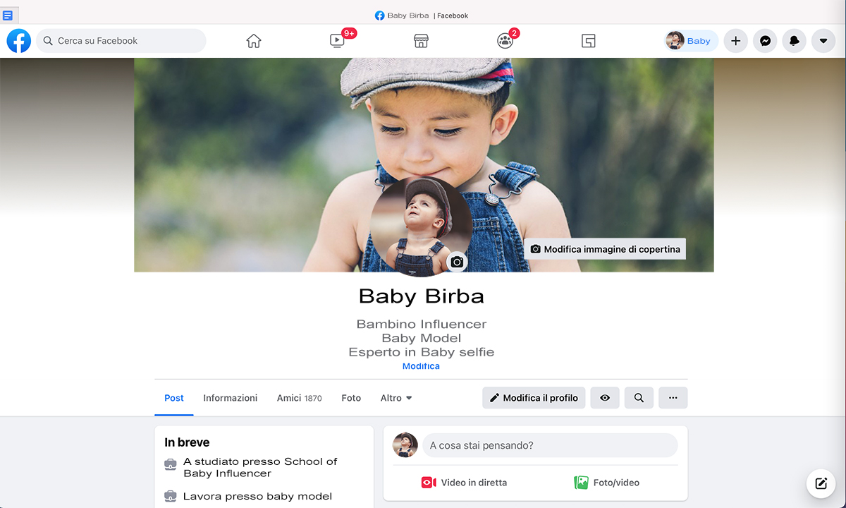 Bambini sui social network