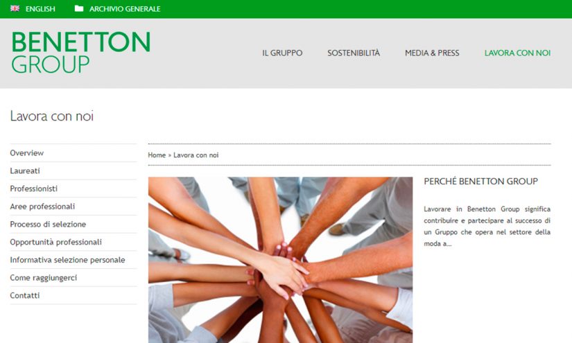 Lavorare per Benetton