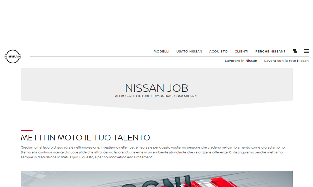 Lavorare in Nissan