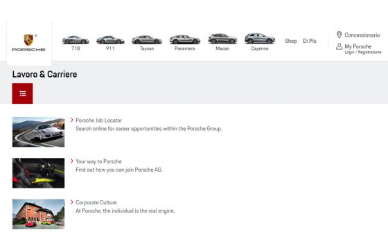 Lavorare in Porsche